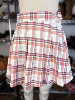 Y2K Forever 21 Pink Plaid Pleated Mini Skirt - Coquette Preppy Schoolgirl